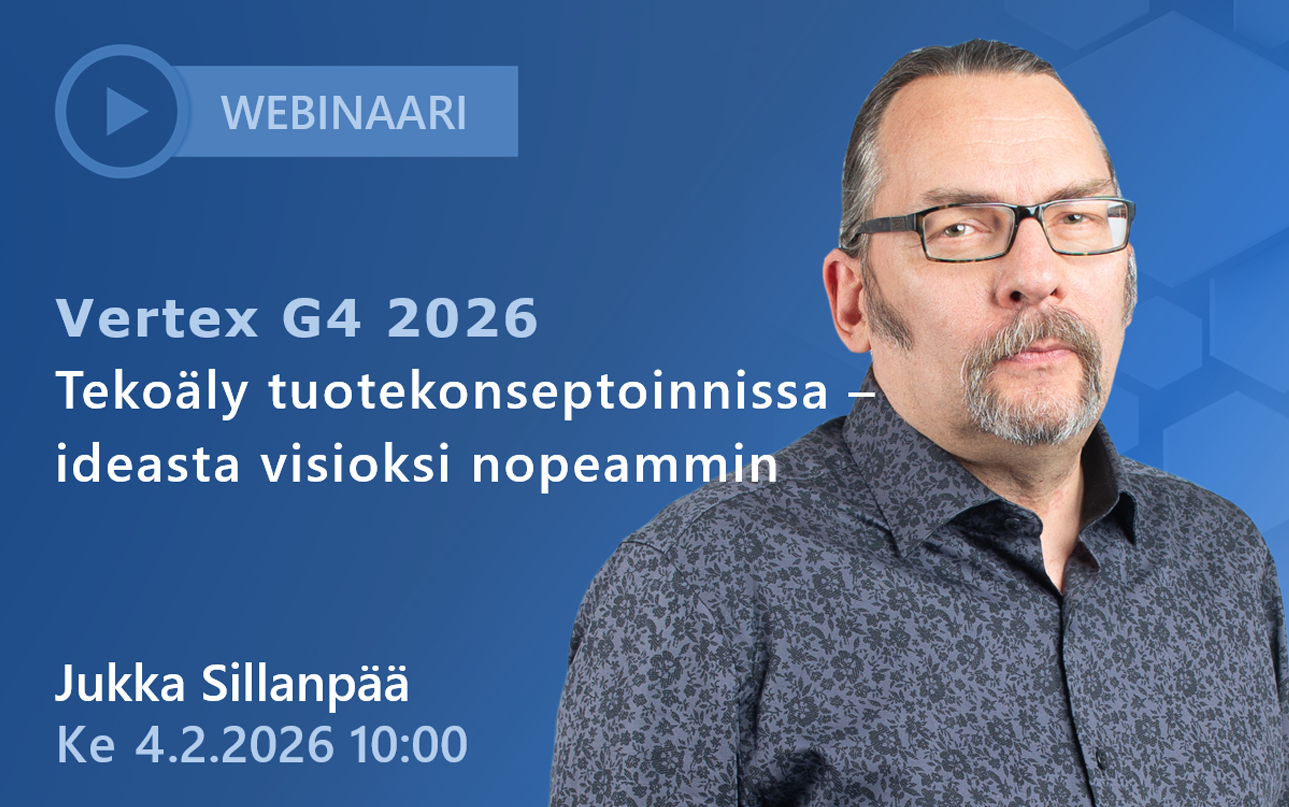 Tekoäly tuotekonseptoinnissa – ideasta visioksi nopeammin Vertex G4 webinaari