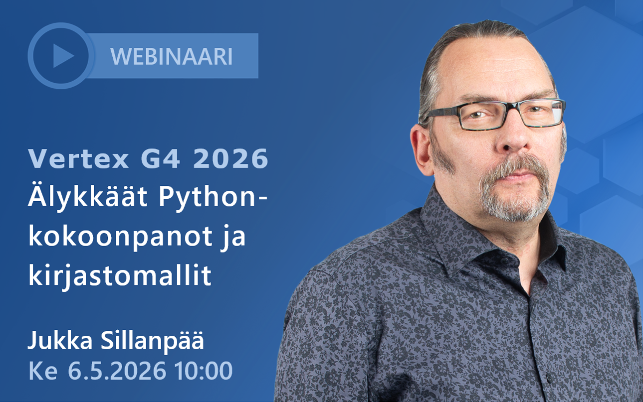 Python kokoonpanomalli kirjastomallien kanssa Vertex G4 mekaniikkasuunnittelu webinaari